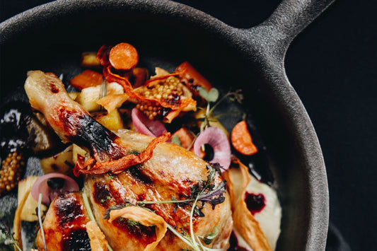 Cuisses de canard confites, laquées au miel et à la lavande